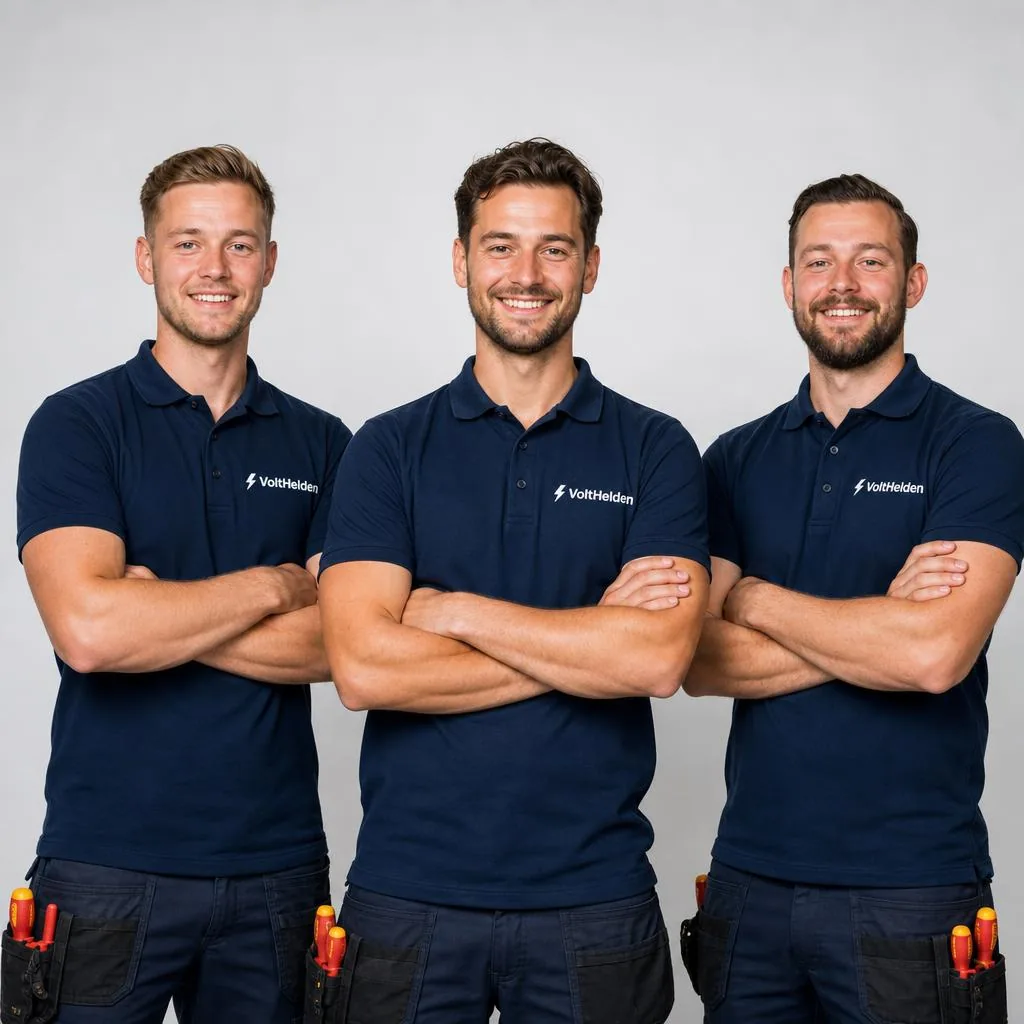 Het team van elektriciens van VoltHelden